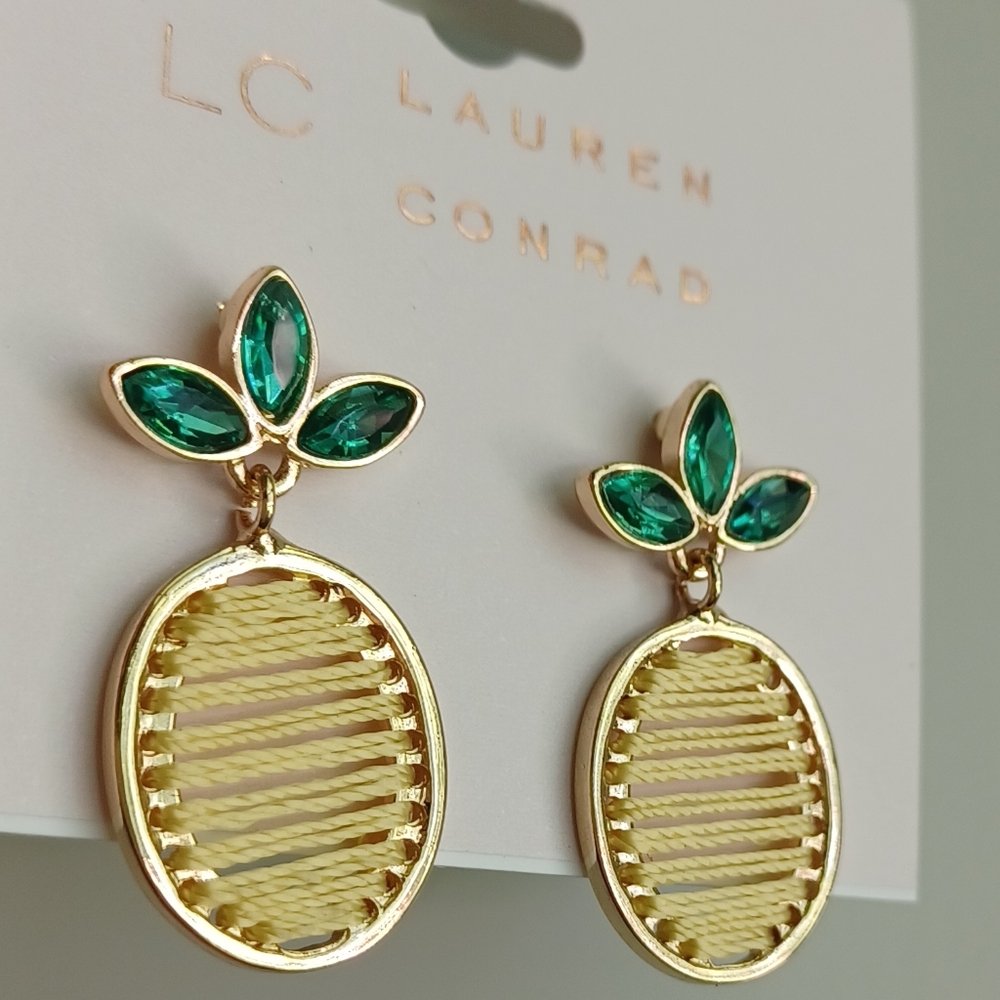 LC LAUREN CONRAD PINEAPPLE EARRINGS - Picture 4 of 4